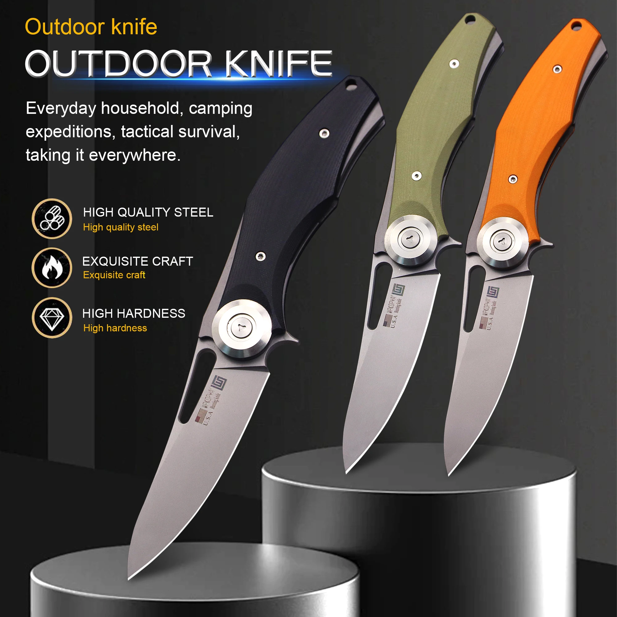 Портативный Нож Для Выживания В Кемпинге Рыбалки D2 Лезвие Из Стали Высокой