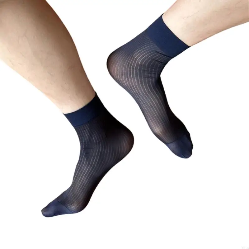 W0ya Mens Business Nylon Sheer Pless Neps шелк короткие трубки тонкие полосатые носки лодыжки