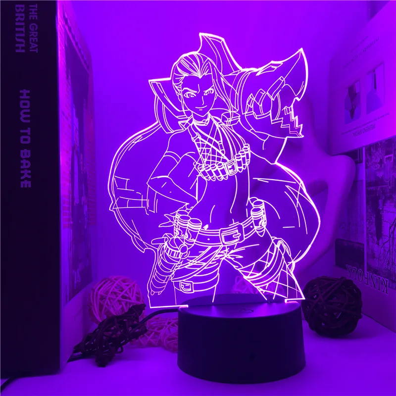 

Lol Led Light Anime Game 3d Night Lights Gifts Teemo Jinx Ashe Lamp Acrylic Cartoon Figure Neon Signs for Room Party Decoration