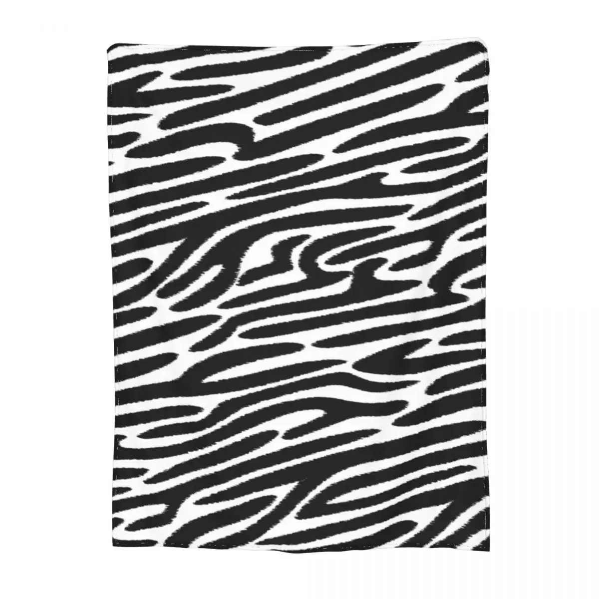 

Black Zebra Stripes Blanket Modern Animal Shiny Fuzzy Fleece Blanket Outdoor Soft Fashion Bedspread