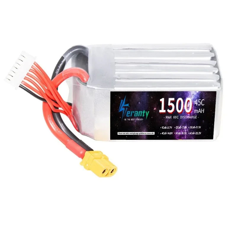 Новый аккумулятор LiPo 22,2 В 1500 мАч для TERANTY 6S с разъемом T XT30 XT60 XT90 для квадрокоптера, радиоуправляемого дрона, гоночных автомобилей, лодок, запасных частей (art.: 3920cdca9eae5) - 3920cdca9eae5
