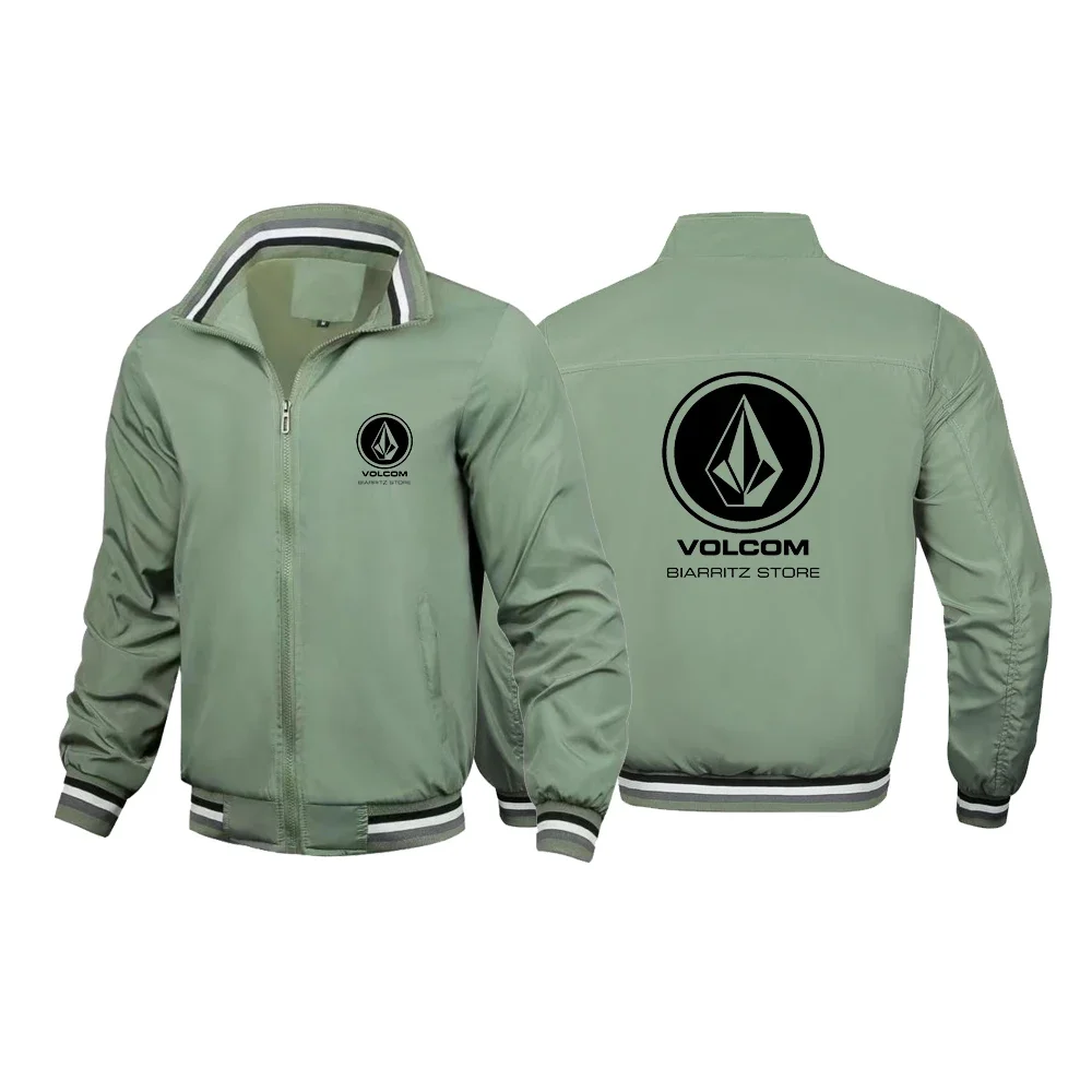 Hot Sale Autumn Men's VOLCOM Jacket Casual Splicing Baseball Stand Collar Sports Mountain High Quality Coat