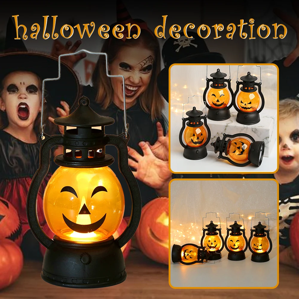 

Светодиодная Подвесная лампа в виде тыквы на Хэллоуин, праздничный светильник для бара, домашний ночник, реквизит для декора для вечерние НКИ на Хэллоуин, маленький светильник с маслом, фонарь