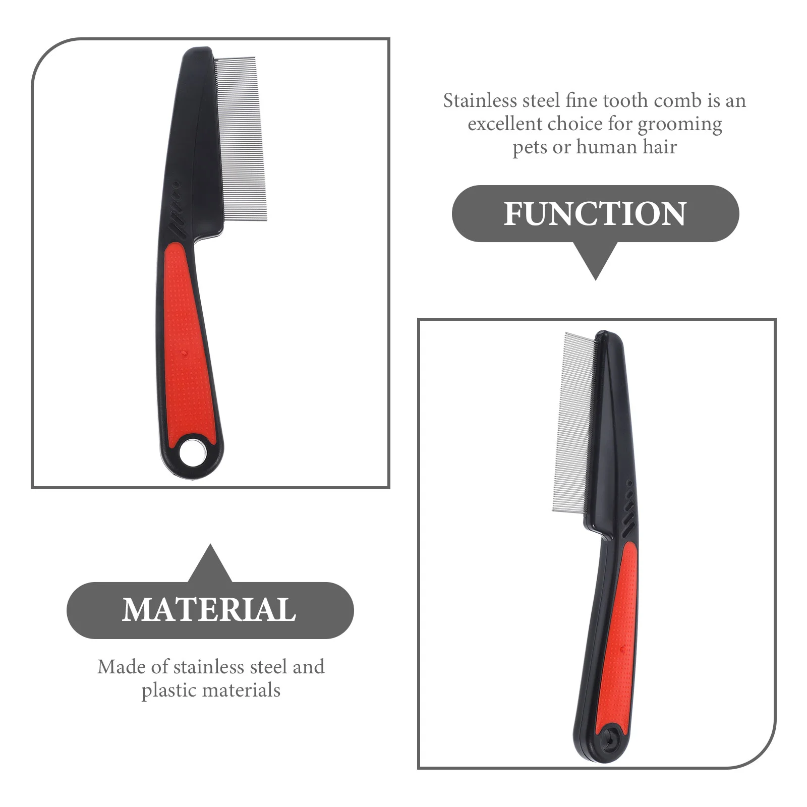 Расческа с мелкими зубьями из нержавеющей стали металлическая щетка для кожи