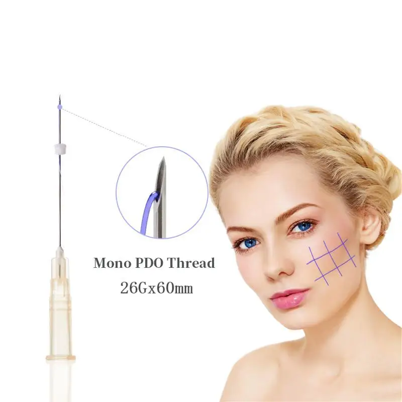 Фото Медицинский стерильный Hilos Pdo Lifting PDO Моновинтовая резьба 26G 27G 29G 30G 10/50 шт. для лифтинга красоты лица и шеи №3