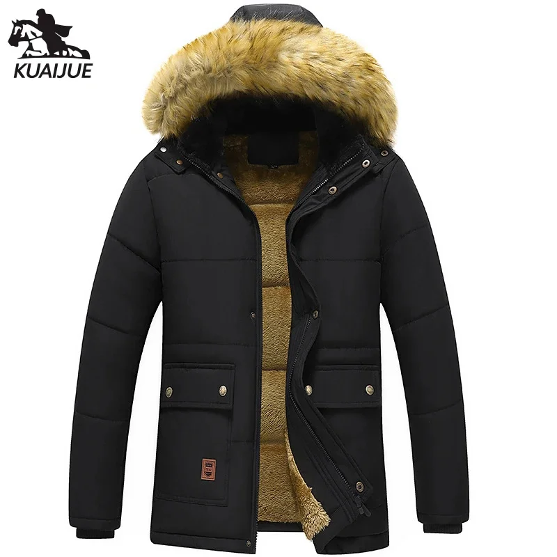 

Мужская зимняя куртка-парка, новая мужская куртка, бархатная утепленная ветровка с капюшоном, мужские повседневные теплые куртки, модель 5XL 8899