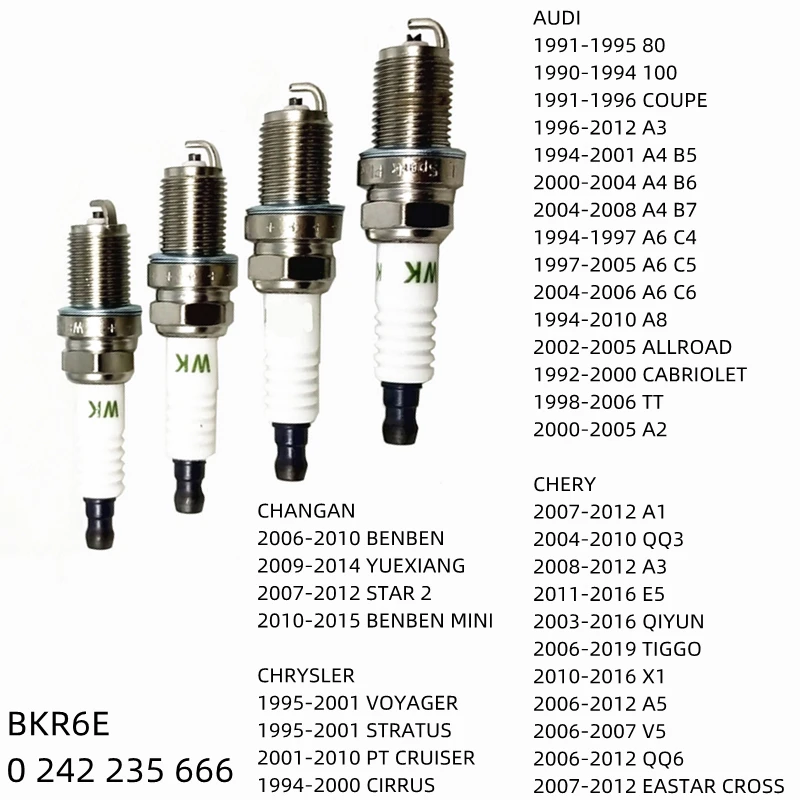 

ZFR5FGP BKR6E Car Engine Ignition Spark Plug For AUDI 80 100 COUPE A3 A4 B5 B6 B7 A6 C4 C5 C6 A8 ALLROAD CABRIOLET A2 TT