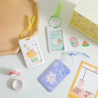 cute cartoon photo holder sweet card holders photo sleeves kawaii transparent card protective case keychain