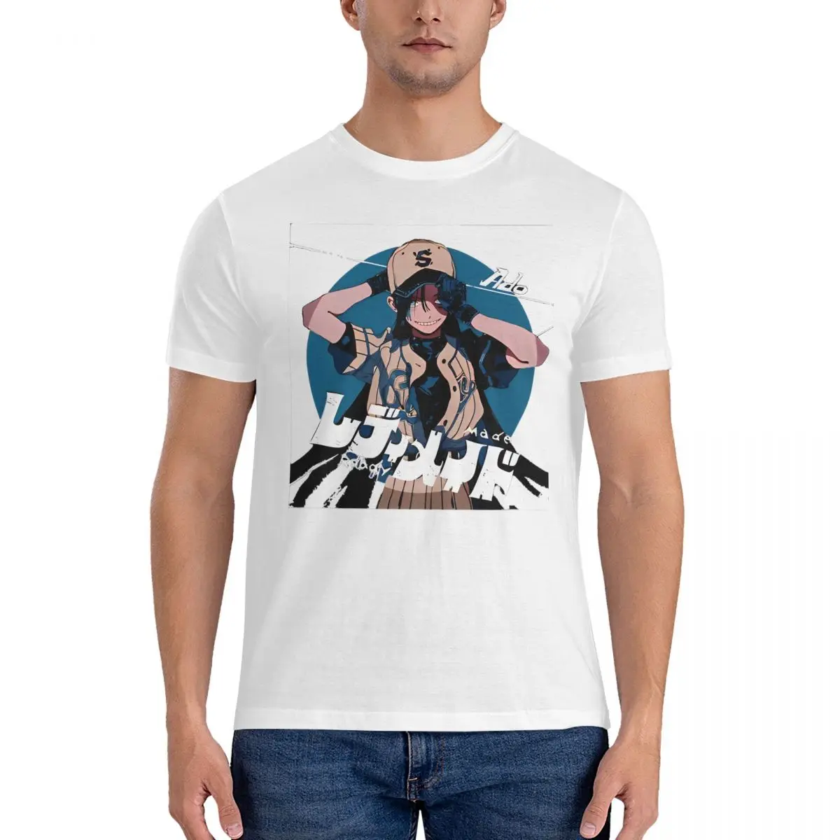 Винтажная футболка Ado Readymade мужские хлопковые летние топы с короткими рукавами в