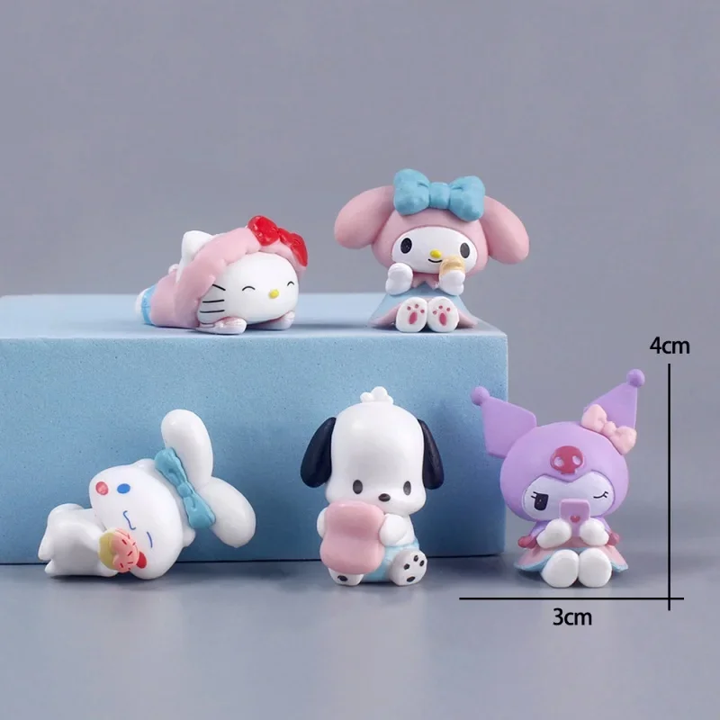 5 Стилей Набор Из Аниме-фигурок Sanrio Kawaii - Cinnamoroll Kurumi My Melody Декоративная Кукла Для