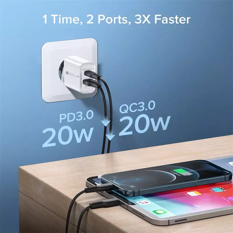 

2023NEW PD 20W USB Charger Quick Charge QC 3.0 Fast Wall Charger Adapter 13 12 Pro iPad