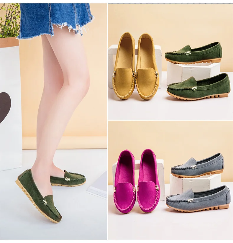 Casual Doudou Shoes Large Women's Work Shoes Middle aged and Elderly Mothers Shoes Women's Single Shoes Suede