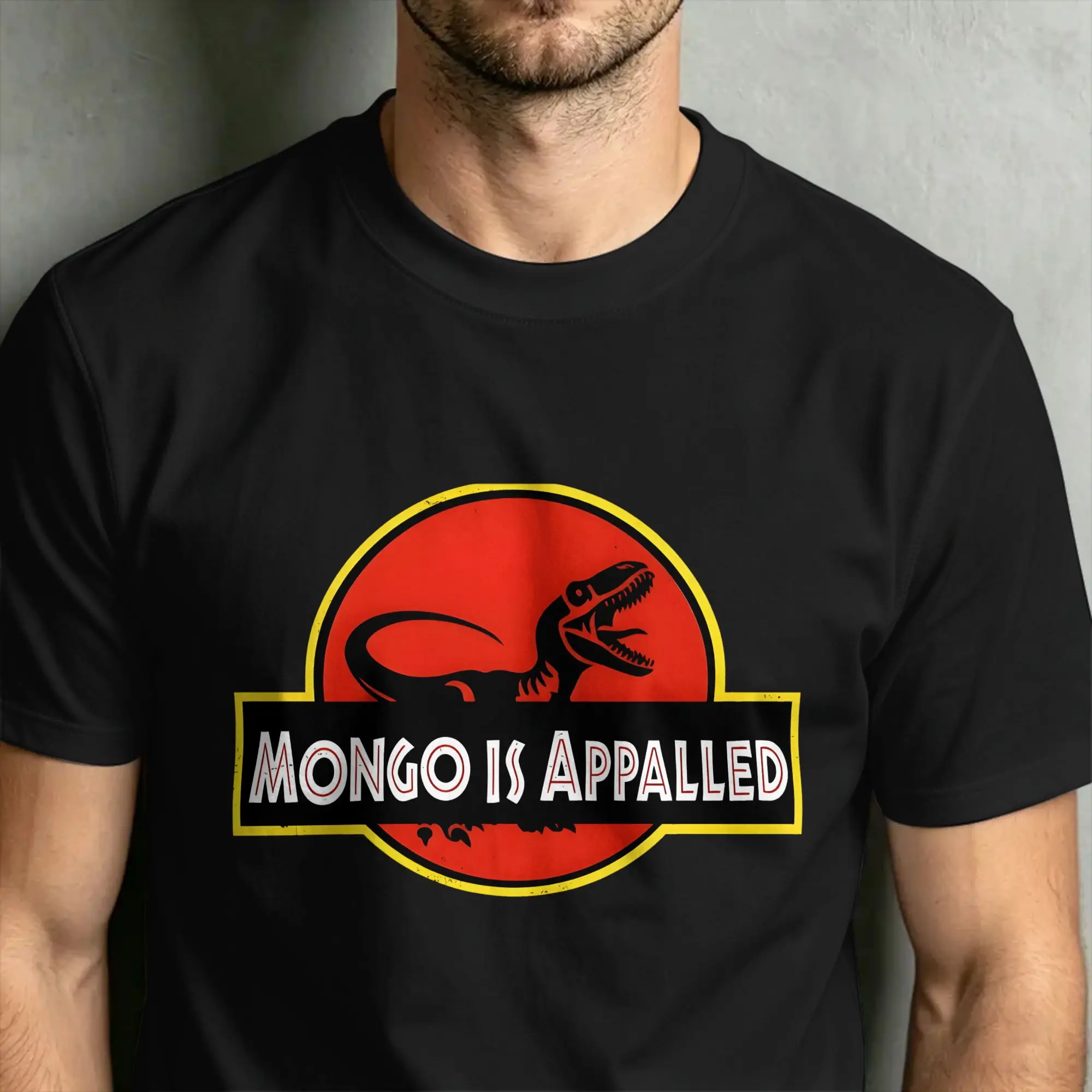Фото Мужская футболка Mongo Is Appalled, забавные футболки с короткими рукавами и круглым вырезом, одежда из чистого хлопка с принтом №4