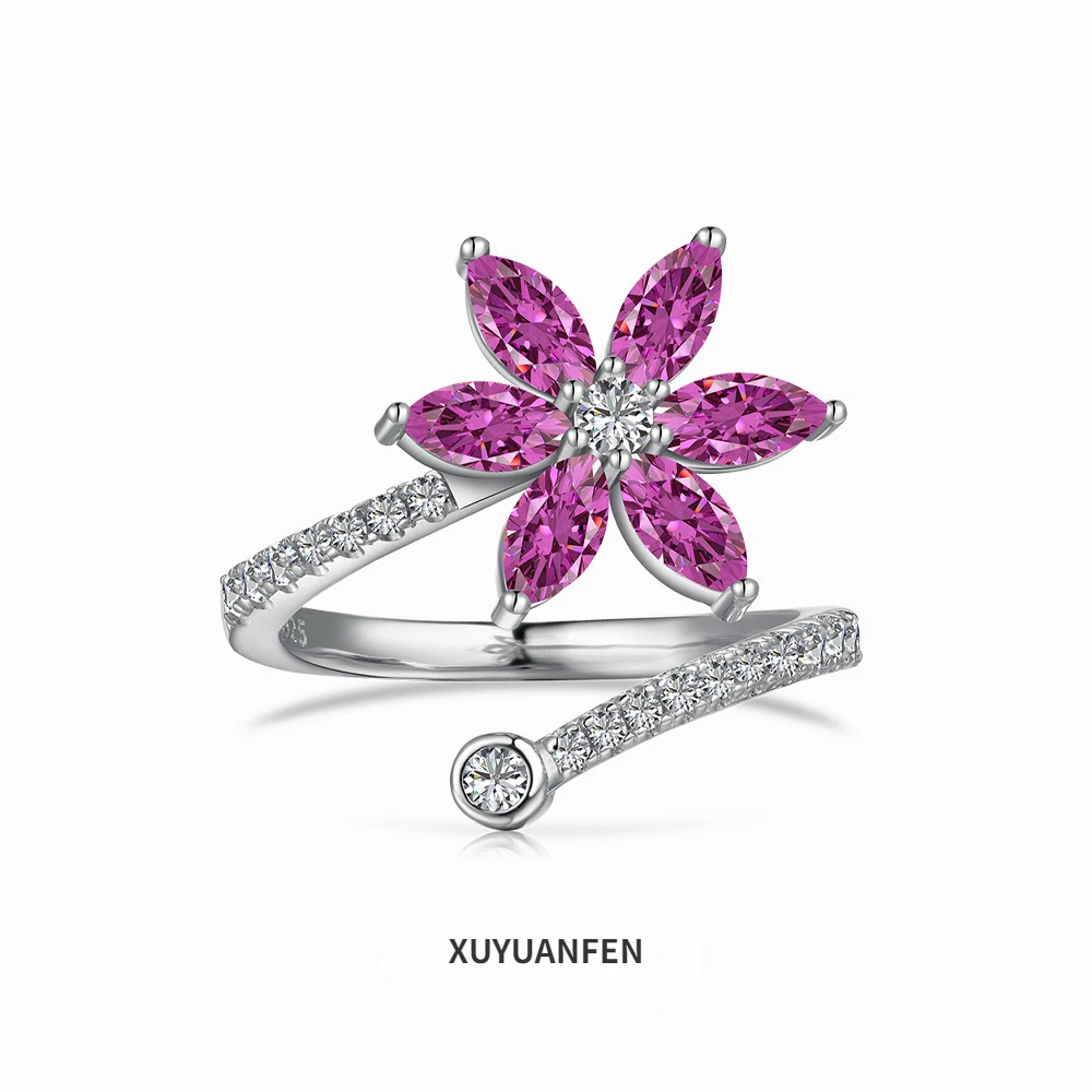 XUYUANFEN светильник роскошный дизайн S925 Стерлинговое серебро кольцо Подсолнух