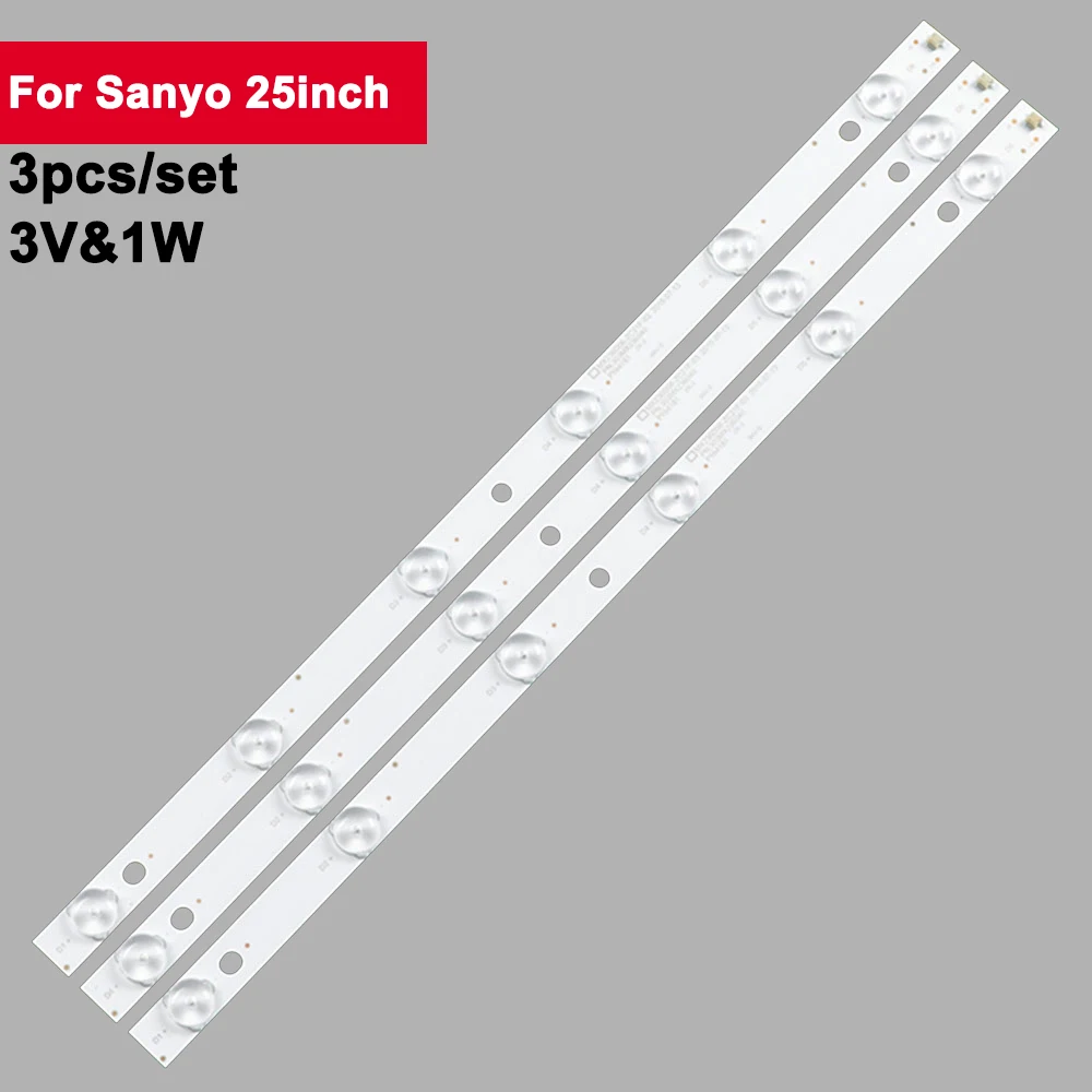 

446mm 3V TV LED Backlight Strip For Sanyo 25inch MX236D06-ZC21F-03 3Pcs/Set TV Led Backlight Strip Light sc320an02