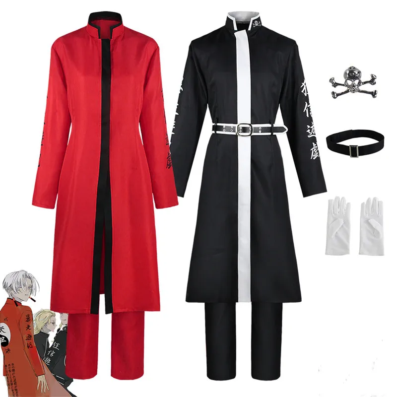 

Anime Tokyo Revengers Izana Kurokawa Rindo Cosplay Black Red Tenjiku Jacket Uniform Party Halloween Christmas Costume
