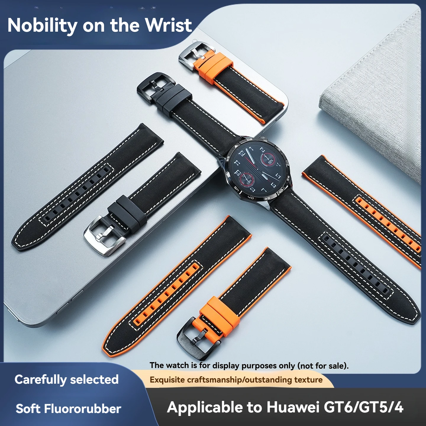 Фото Силиконовый ремешок для Huawei GT5/GT4/GT2, Watch5/4, Sports 3Pro, Magic2, 5Ultra, GS4, Haylou, GS3i, водонепроницаемый, сменный ремешок на запястье. №5