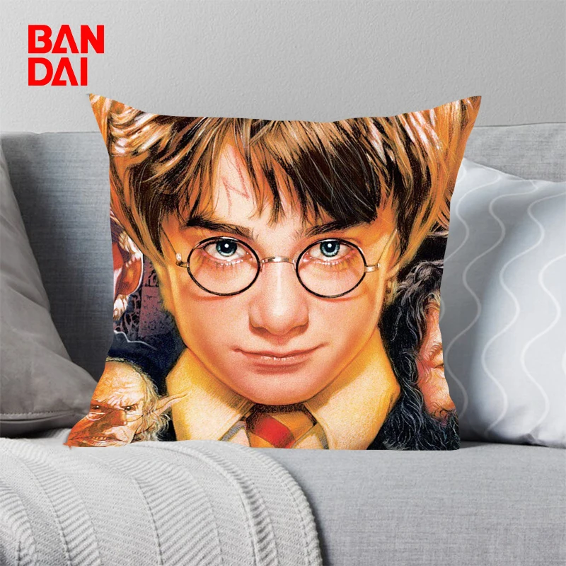 Hot  Harry Potter Cushion Cover 45x45cm Cushions Covers For Bed Pillows Car Sofa Pillowcase Pillow Cases Decorative Short Plush