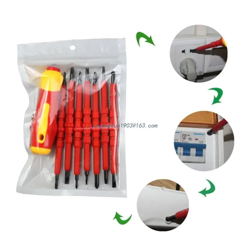 

8pcs Insulated Screwdriver Set Electrician Slotted Electrician Hand Tool