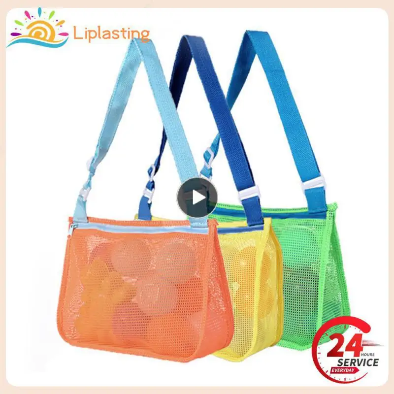

Protable Outdoor Waterproof Storage Bags Beach Mesh Backpack Polyester Large Capacity Multi-color Beach Toy Mesh Bag Foldable