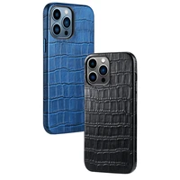 case for iphone 13 handmade crocodile genuine leather back cover for iphone 13 12 pro max coque full body protection