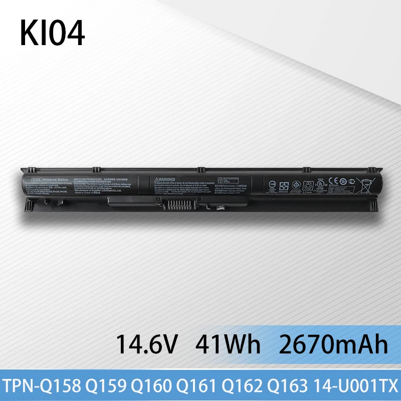 

Аккумулятор KI04 KIO4 для ноутбука HP TPN-Q159 Q160 TPN-Q161 Q162 Q163 ENVY 14-U001TX U202TX U205TX U208TX Pavilion 15-an005tx an004tx