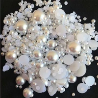4mm 20mm imitation pearls acrylic beads flat back scrapbook beads for jewelry making craft pearls clothing accessories