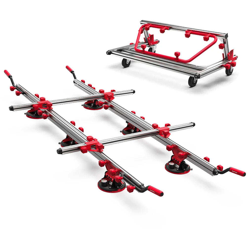 

Large Format Tile Slab Carry System Porcelain Ceramic Handling Lifter Tool with Transport