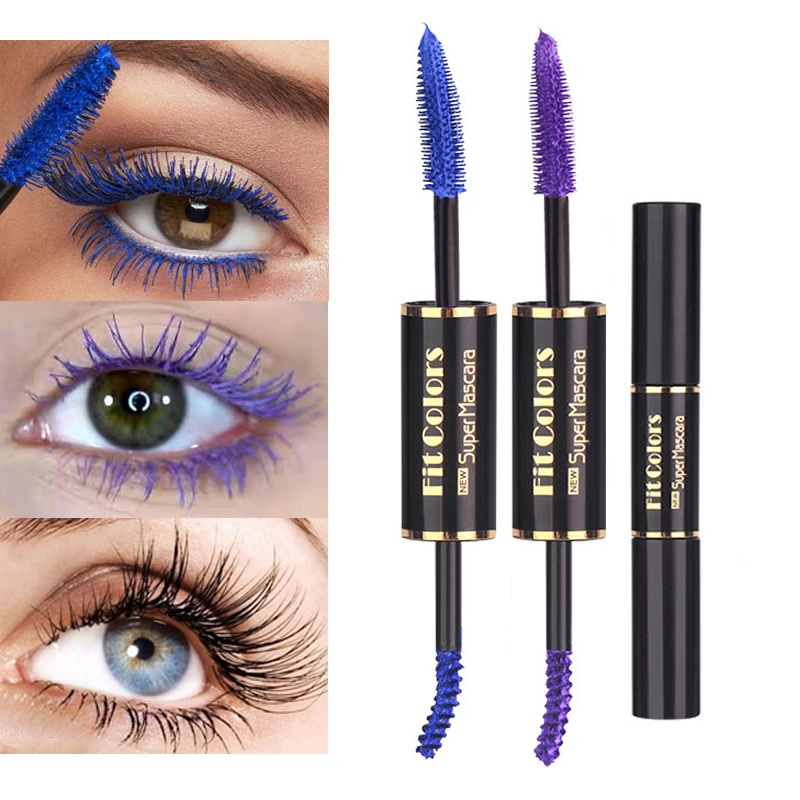 5 Colors 4D Mascara Waterproof Easy To Dry Lengthens Curling Makeup Eye Lashes Blue Purple White Brown Black Mascara Cosmetic