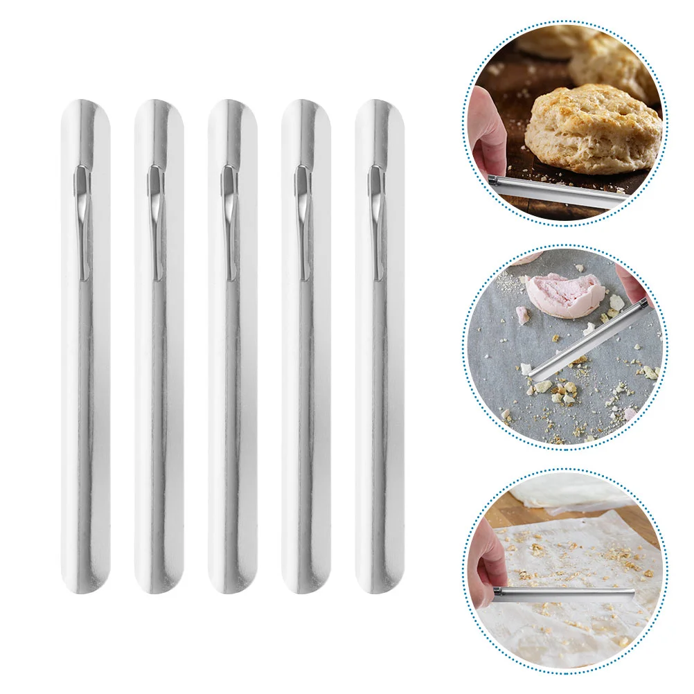 5 Pcs Bread Metal Crumb Scraper Cleanser Brushes Tabletop Stainless Steel Bakery Essential