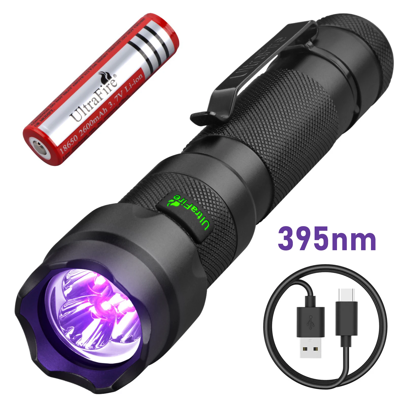 UltraFire 502UV Pro УФ-фонарик 365/395 нм