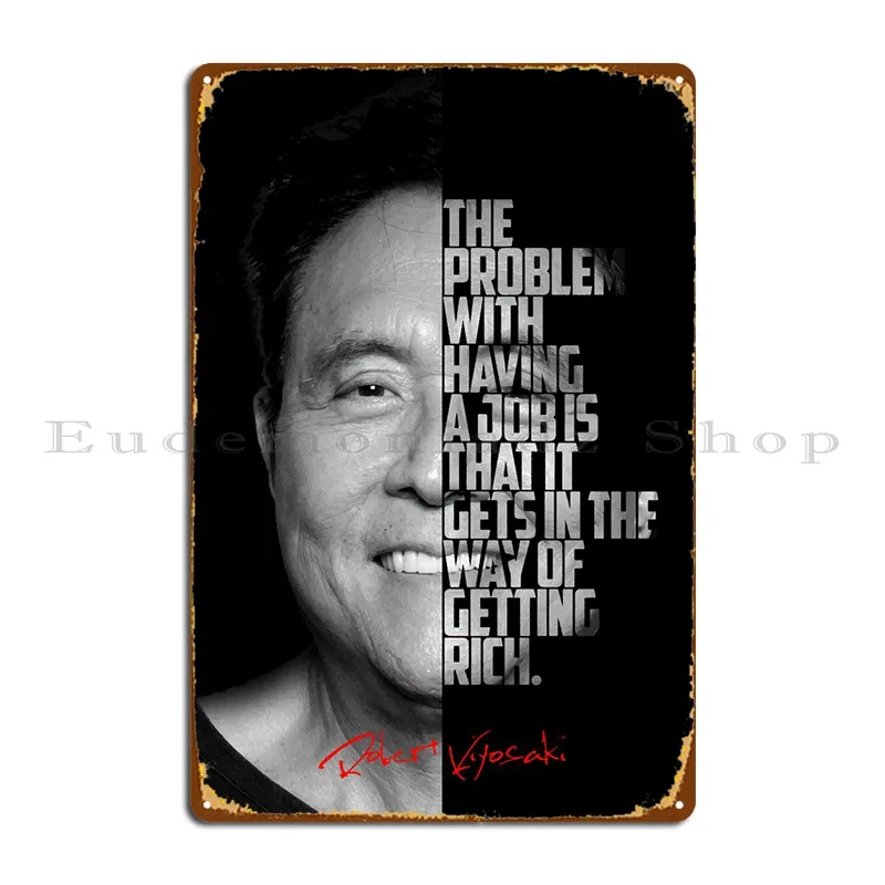 Металлические знаки Роберт киосаки, винтажная печать на стене гостиной, жестяной плакат для гостиной