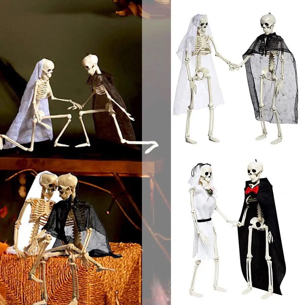 

Подвижный скелет для Хэллоуина, поддельные человеческие кости черепа, реквизит для Хэллоуина, украшение для дома, бара, домашние игрушки, ужас, Хау N4X0