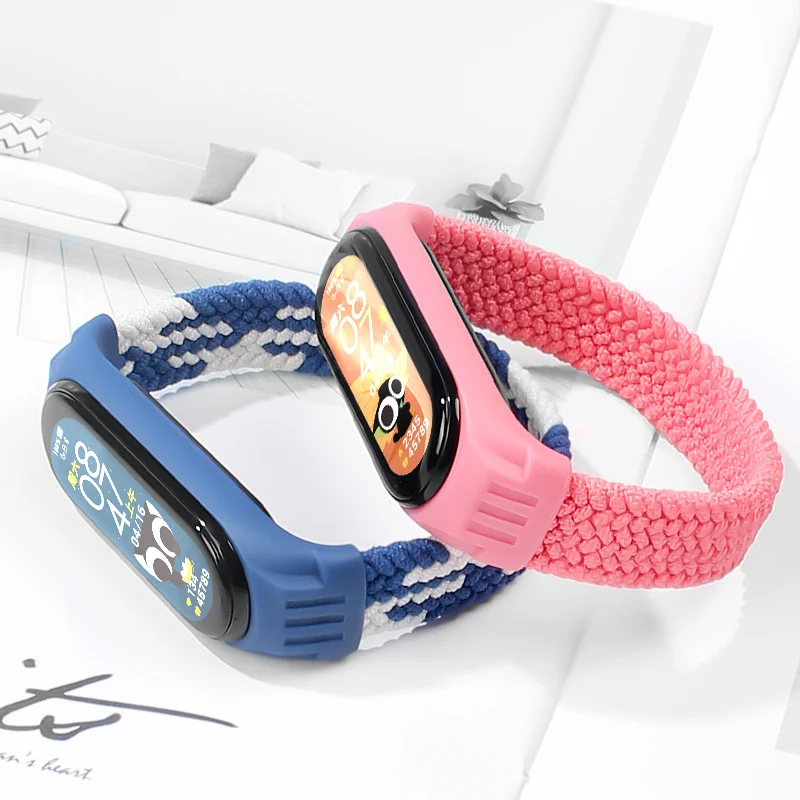 

Bracelet for Mi band 7 Strap Nylon Braided Solo Loop pulseira bracelet Miband4 Miband5 Wristband xiaomi Mi band 3 4 5 6 7 Strap