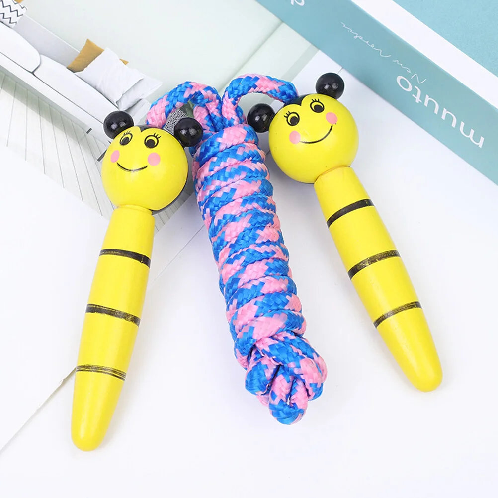 

4pcs Jump Rope with Wooden Handles Kids Exercise Skipping Rope for Kids Children Students ( Bear Rabbit )
