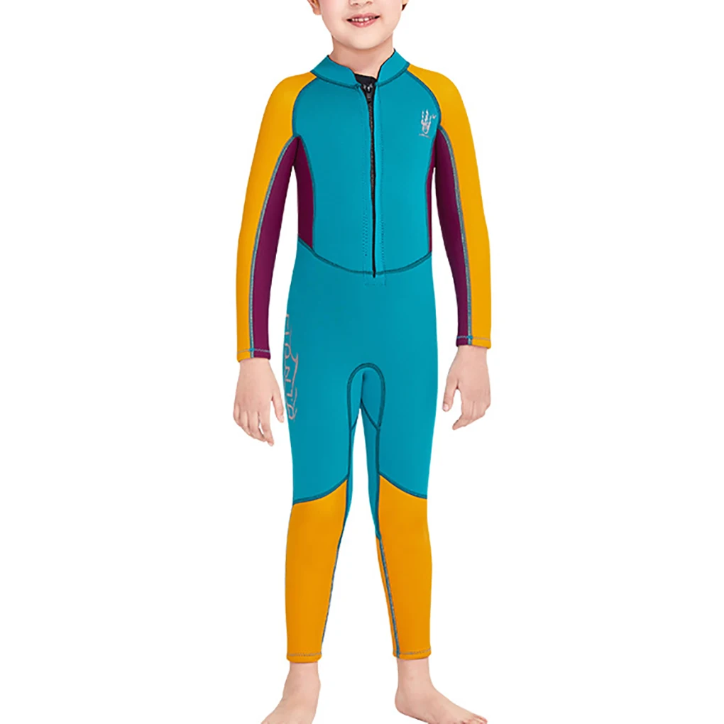

DIVE SAIL Wetsuit Round Neck Sunproof Warm Keeping Waterproof Underwater Beach Playing Kids Diving Suit Yellow XXL