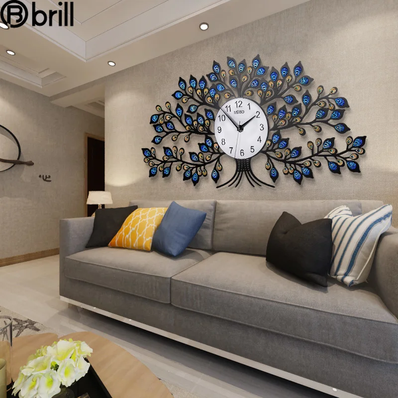 

Luxury Large Wall Clock Living Room Wall Home Decorative Art Clock Mechanism Quartz Clocks Wall Home Decor Living Room Horloge