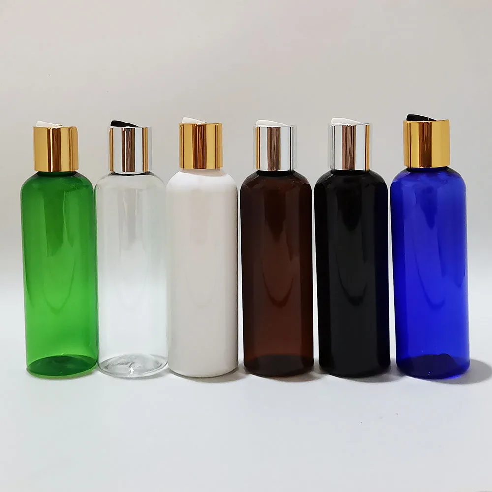 30pcs 200ml Empty Liquid Soap Lotion Cosmetic Bottle Containers Gold Silver Disc Top Cap,Shower Gel shampoo Cosmetic container