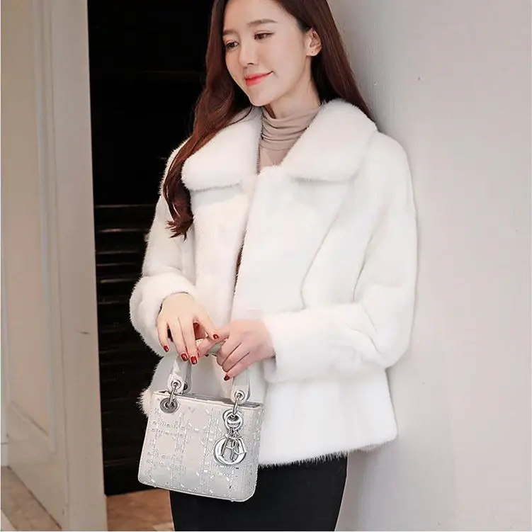 Women's Fur Jacket Winter Fur Coat Women's Mink-like Wool Short Fur Coat Thickened Warm Faux Fur Coat