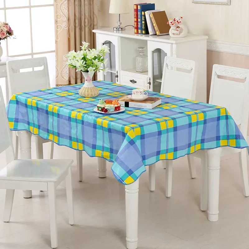

Table Cloth Waterproof Rectangular Square Garden Table Cover with Wavy Edge Home Decorative Plaid Tablecloth Party Supplies