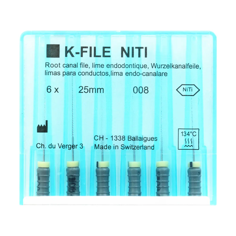 6pcs/Pack 21/25mm Dental K-FILE NiTi Flexible Endo Root Canal K Files Hand Use Endodontic Nickel Titanium Dentistry Products