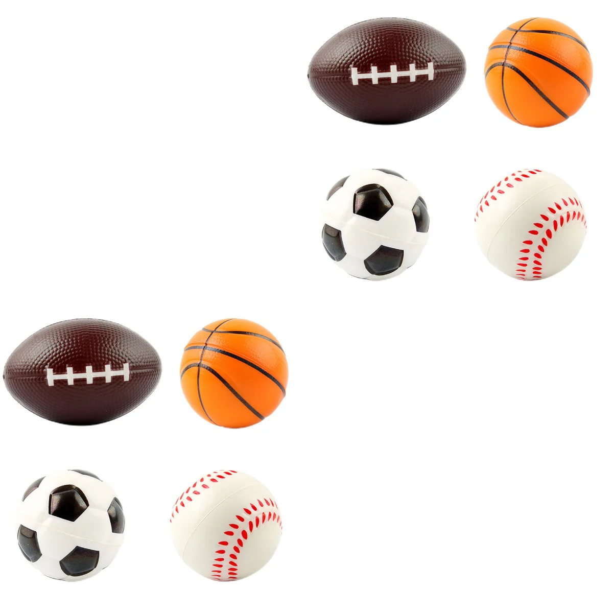 

8 Pcs Foam Sports Ball Themed Stress Balls Bulk Fidget Toys Decompression Foams Squish Party Favors Small