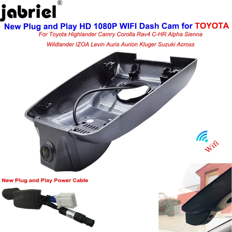 1080P Автомобильный видеорегистратор с Wi-Fi для Toyota Highlander Camry Corolla Rav4 C-HR Alpha Sienna Wildlander