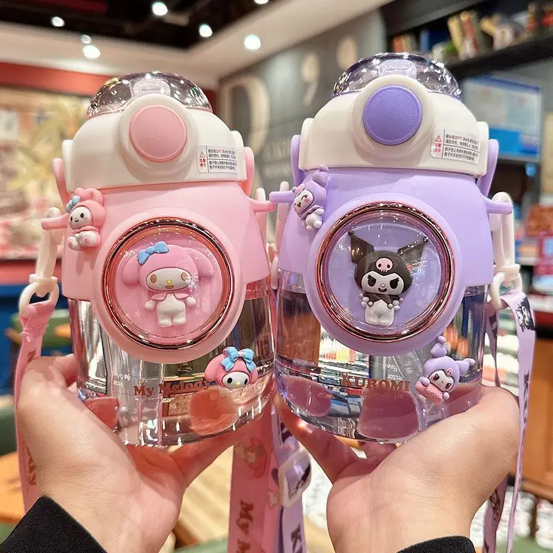 

Cute Sanrio Straw Mug Kuromi Accessories Kawaii Anime Portable Water Bottle Summer Large Capacity Drop-Proof Toys for Girls Gift