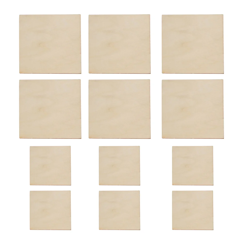 

75pcs Square Wood Pieces Blank Square Wood Pieces DIY Square Wood Boards