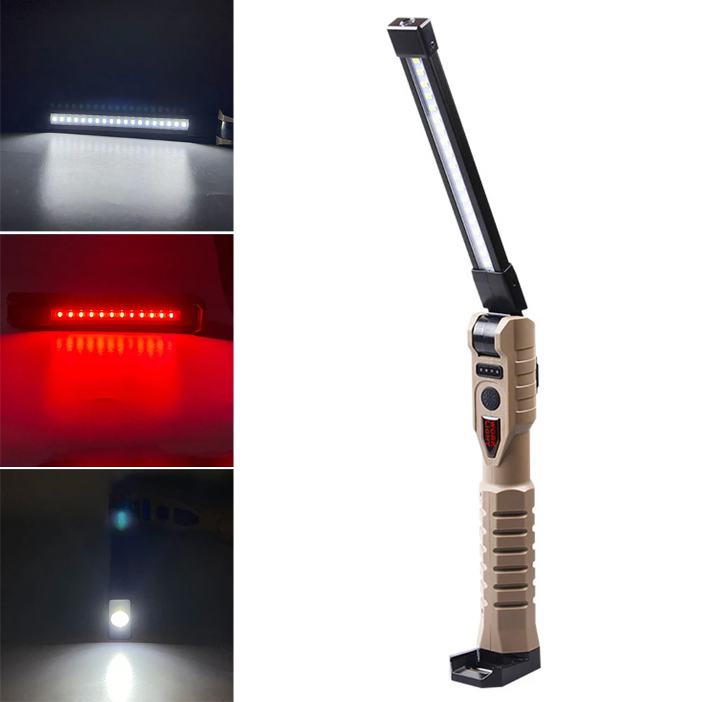 

Portable COB LED Flashlight Type-C USB Rechargeable Inspection Work Light Magnetic Hanging Lamp Camping Torch Car Repair