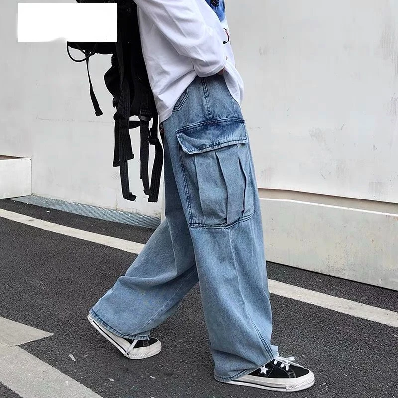 Wide Leg Denim Jeans Men's Autumn Daddy Trend Student Loose Straight-leg Baggy Pants Japanese Loose Hip Hop 2022 New