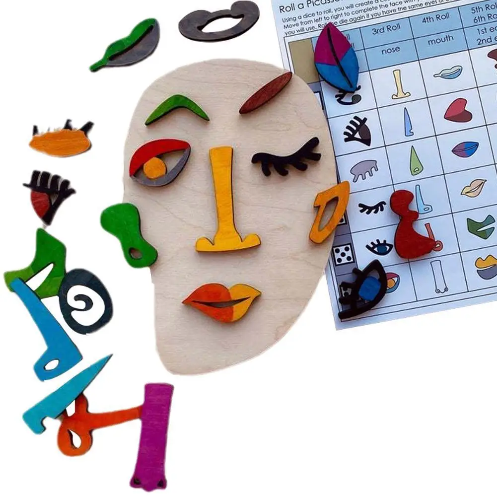 

Деревянная головоломка Монтессори, рандомный Набор обучающих игрушек, головоломка + сито, рулон, кости, комбинированная игрушка, пазлы с лиц...