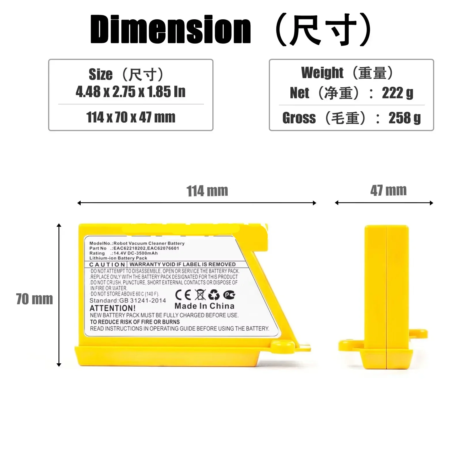 Robot Vacuum Cleaner Battery 5000mAh 3500mAh for LG VR6270LVB VR6270LVMB VR63455LV VR6370LVM VR64604LV EAC60766103 EAC62218205 |