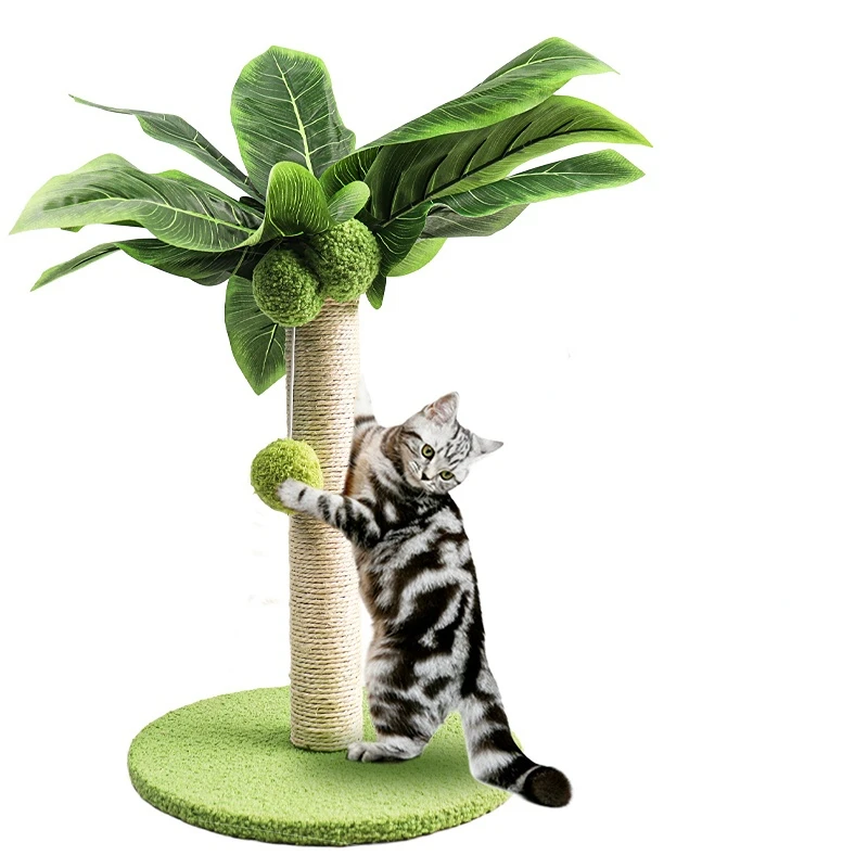 

Cat Scratching Posts Cute Coconut Tree Cat Climbing Frame Kitten Toy Sisal Post Cats Jumping Platform Scratchers Pet Accessories
